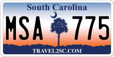 SC license plate MSA775
