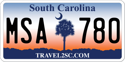 SC license plate MSA780