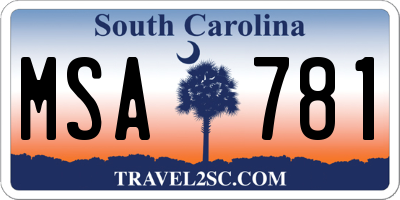 SC license plate MSA781