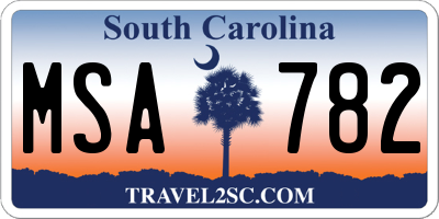 SC license plate MSA782