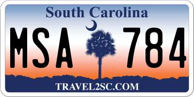 SC license plate MSA784