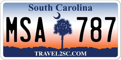 SC license plate MSA787