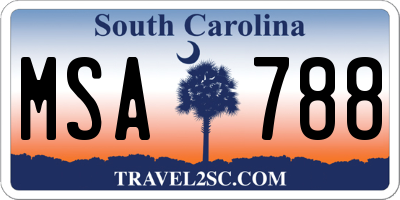 SC license plate MSA788