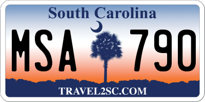 SC license plate MSA790