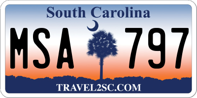 SC license plate MSA797