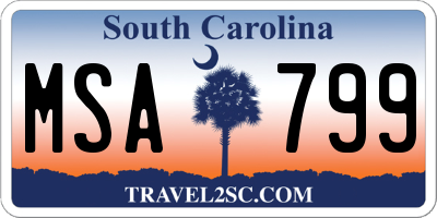 SC license plate MSA799