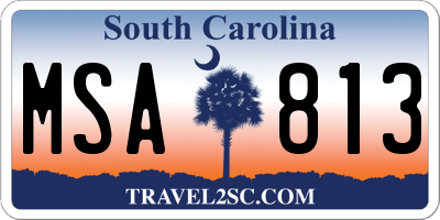 SC license plate MSA813