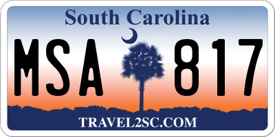SC license plate MSA817
