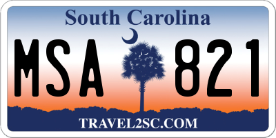 SC license plate MSA821