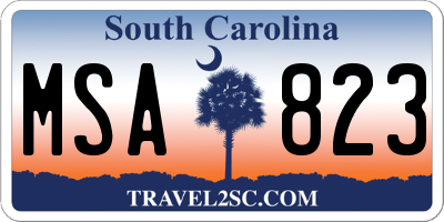 SC license plate MSA823