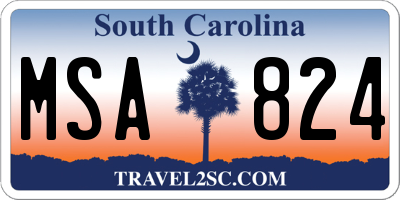SC license plate MSA824