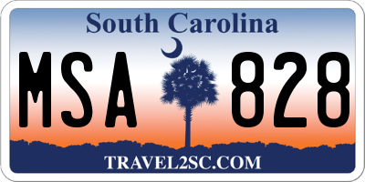 SC license plate MSA828