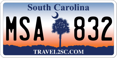 SC license plate MSA832