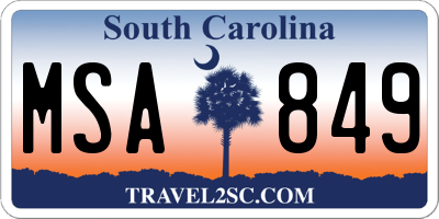 SC license plate MSA849