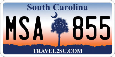 SC license plate MSA855