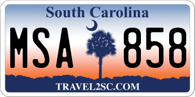 SC license plate MSA858