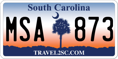 SC license plate MSA873