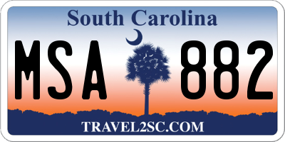 SC license plate MSA882