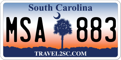 SC license plate MSA883