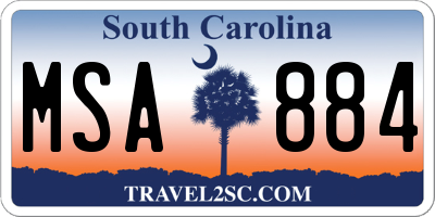 SC license plate MSA884