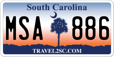 SC license plate MSA886