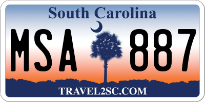 SC license plate MSA887