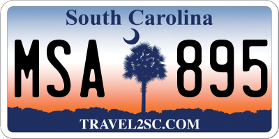 SC license plate MSA895