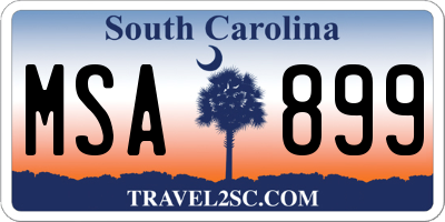 SC license plate MSA899