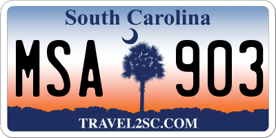 SC license plate MSA903