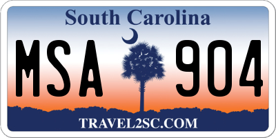 SC license plate MSA904