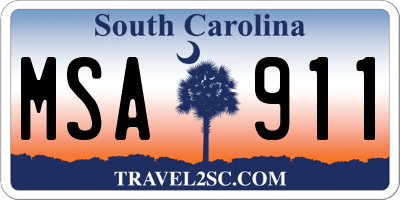 SC license plate MSA911