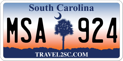 SC license plate MSA924