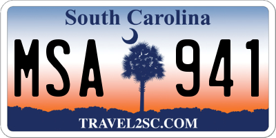 SC license plate MSA941