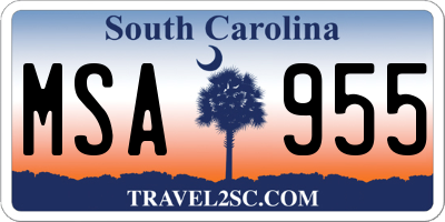 SC license plate MSA955