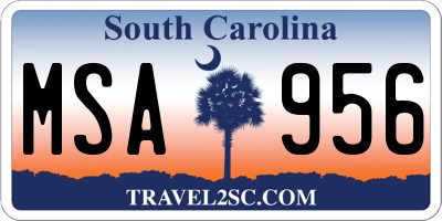 SC license plate MSA956