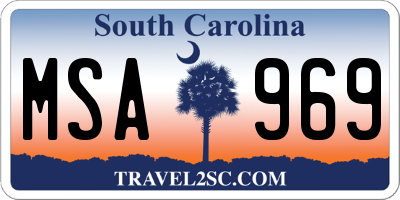 SC license plate MSA969