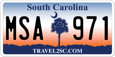 SC license plate MSA971