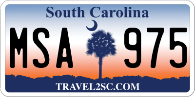 SC license plate MSA975