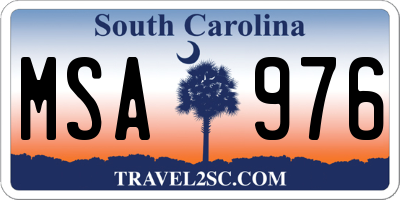 SC license plate MSA976