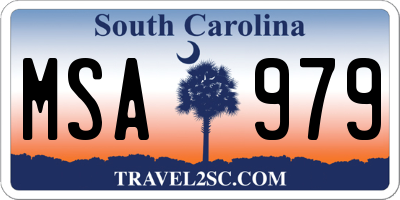 SC license plate MSA979
