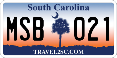 SC license plate MSB021
