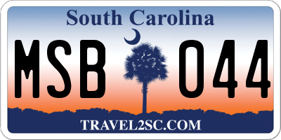 SC license plate MSB044
