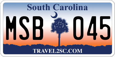 SC license plate MSB045