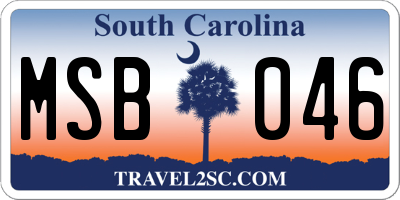 SC license plate MSB046