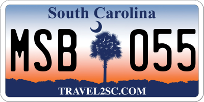 SC license plate MSB055