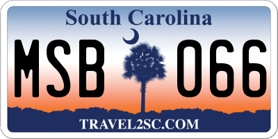 SC license plate MSB066