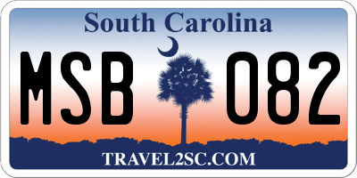 SC license plate MSB082