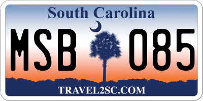 SC license plate MSB085