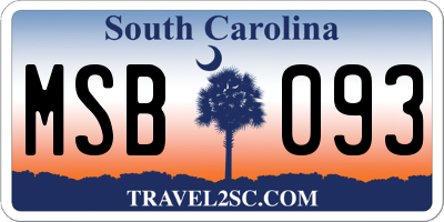 SC license plate MSB093