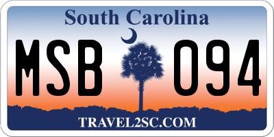 SC license plate MSB094